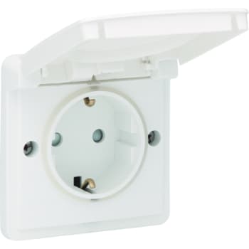 Hydro stikkontakt med sidejord og pillesikring hvid