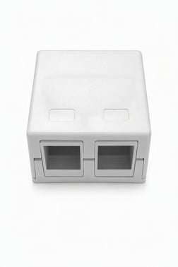 Vægboks 2 x keystone hvid