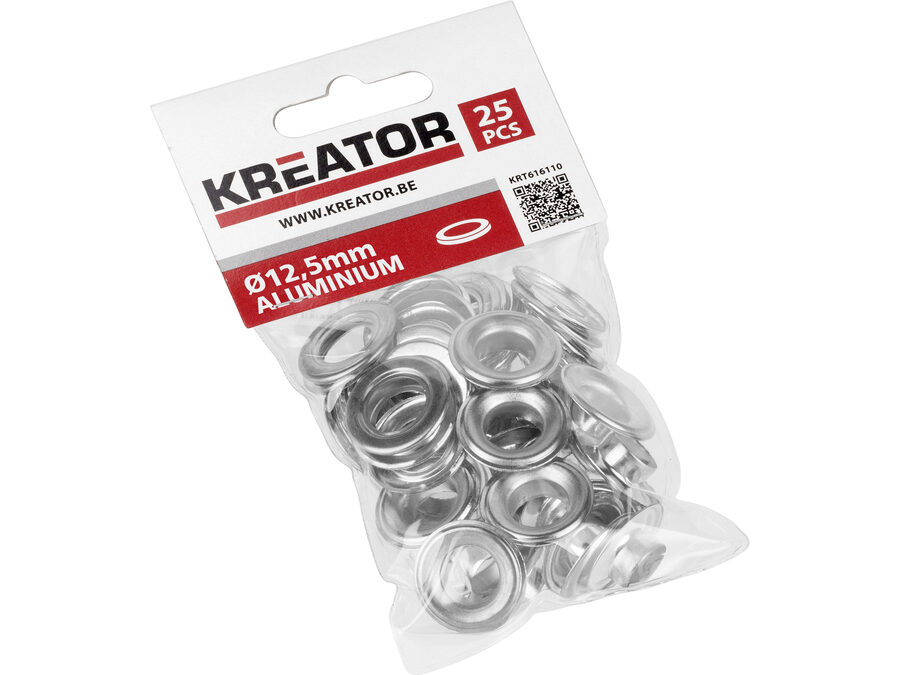 Presenningsøjer, aluminium - Ø12,5mm hul (25 stk.)