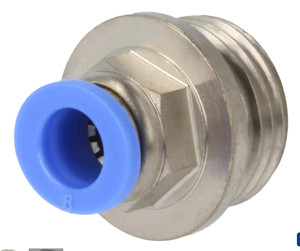 Pneumatik Fitting - Forskruning, 8mm
