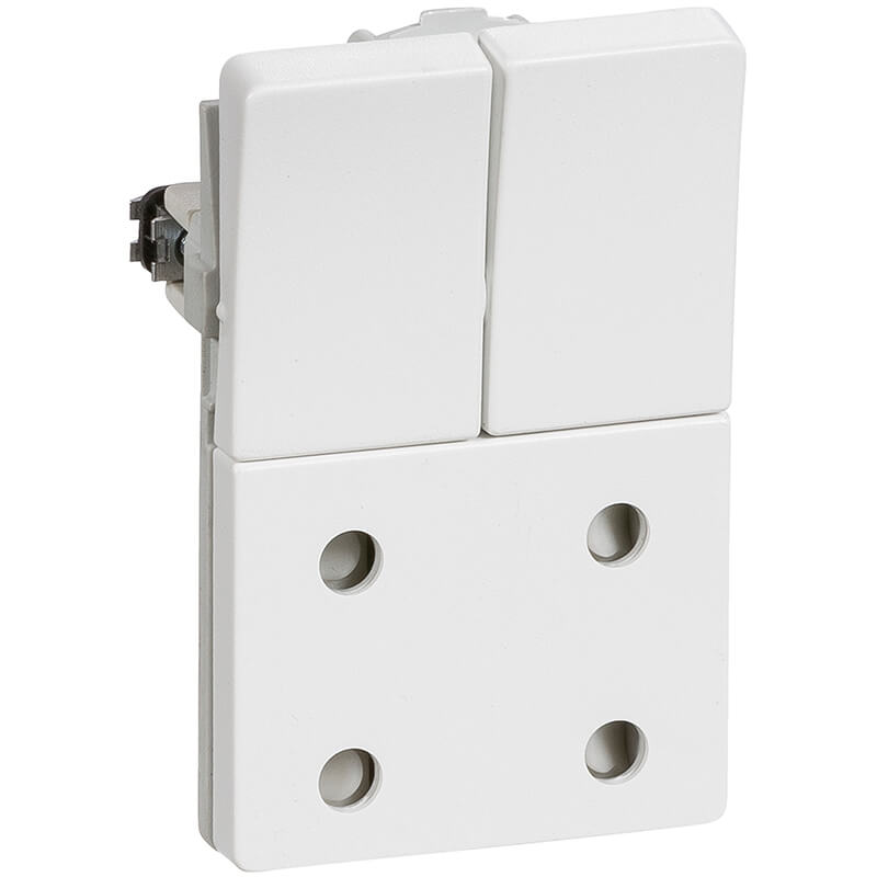 Fuga dobbelt stikkontakt med afbryder 1½ modul 2-pol - hvid