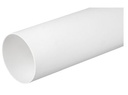 Rund ventilationsrør - Ø100mm, L1500mm, ABS plast, Hvid