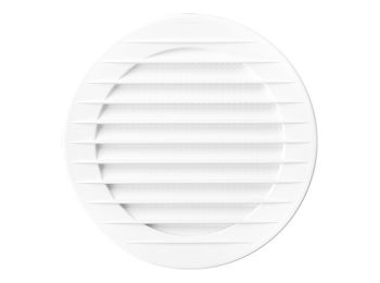 Rund ventilationsrist, ABS plast - Ø100mm, Hvid