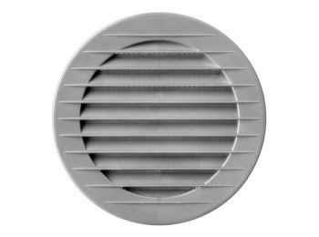 Rund ventilationsrist, ABS plast - Ø100mm, Grå