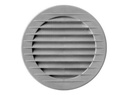 Rund ventilationsrist, ABS plast - Ø100mm, Grå