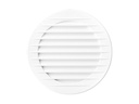Rund ventilationsrist, ABS plast - Ø120mm, Hvid