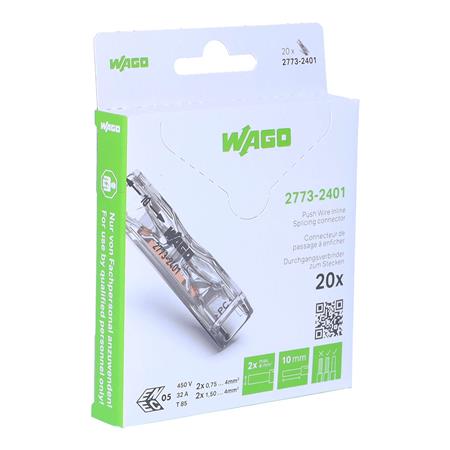 WAGO PUSH WIRE INLINE FJEDERSAMLEMUFFE