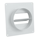 Vægflange m. tilbageslagsklap - 110x55mm til Ø100mm