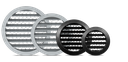 Rund Aluminium væg-ventilationsrist - Ø100mm, Matsort