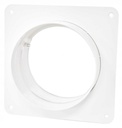 Vægtilslutning f. Ø100mm vent.rør m. flange, Hvid