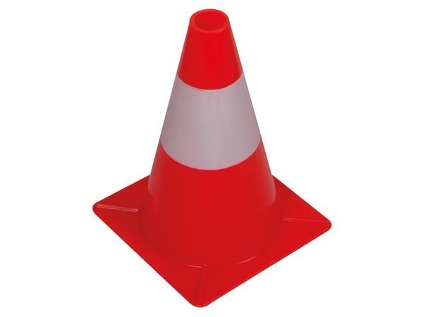 Trafikkegle - 30cm, Rød/hvid