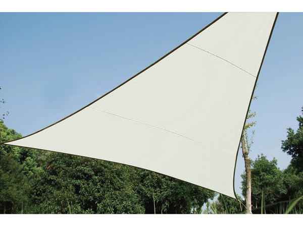 Trekantet solsejl - 5 x 5 x 5m, CREMEHVID