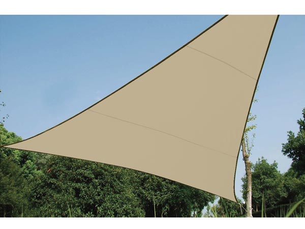 Trekantet solsejl - 3,6 x 3,6 x 3,6m vandgennemtræng., BEIGE