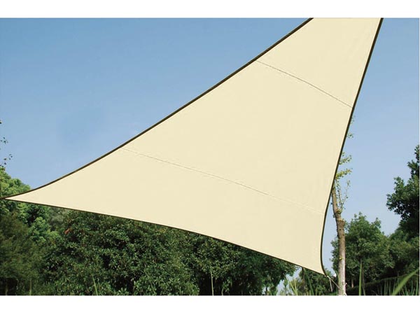 Trekantet solsejl - 5x5x5m vandgennemtrængelig, Beige