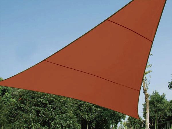 Trekantet solsejl - 3,6 x 3,6 x 3,6m, TERRACOTTA