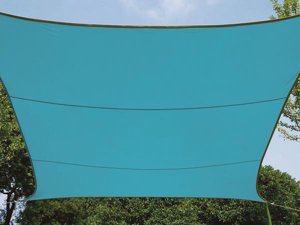Rektangulært solsejl - 4 x 3m, HIMMELBLÅ