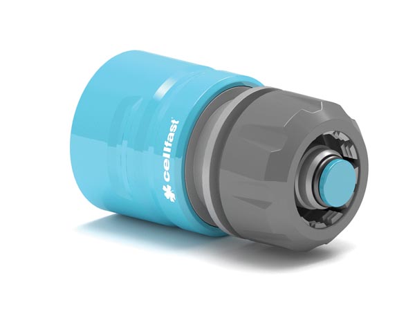 Vandslangekobling m. stop - IDEAL™, 1/2"-5/8"