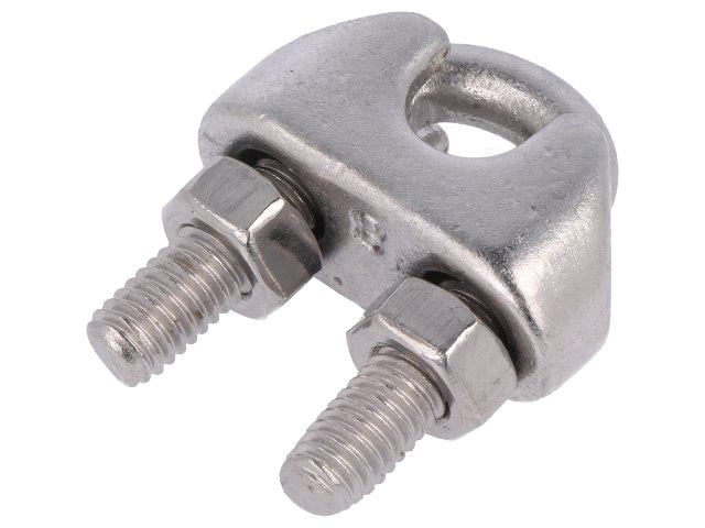 Wire klemme - 8mm, Rustfri stål