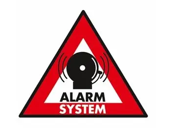 Advarselsmærkat - "Alarm system" 12 x 15cm (5 stk.)
