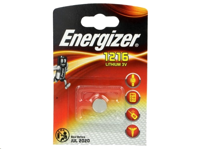 CR1216 Lithium knapcelle, 3V / 34mAh (1 stk.)