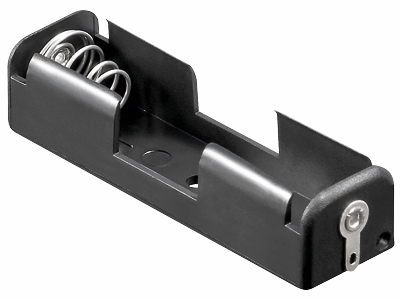 Batteriholder til 1xAA bat. (m. loddeflige)