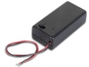Batteriholder til 1x9V E-blok batteri, Lukket hus m. kontakt