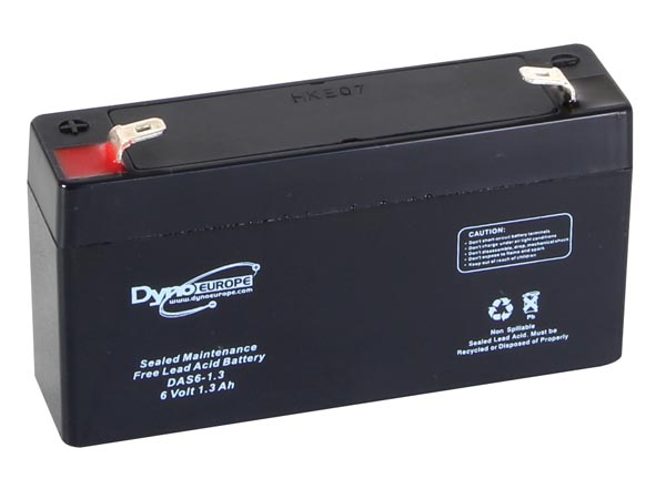 Blybatteri - 6V / 1,3Ah (97x24x52mm)