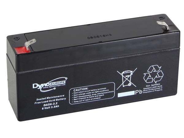 Blybatteri - 6V / 3.2Ah 134x34x66mm