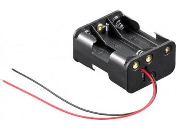 Batteriholder til 6xAA batteri, Åben m. ledning
