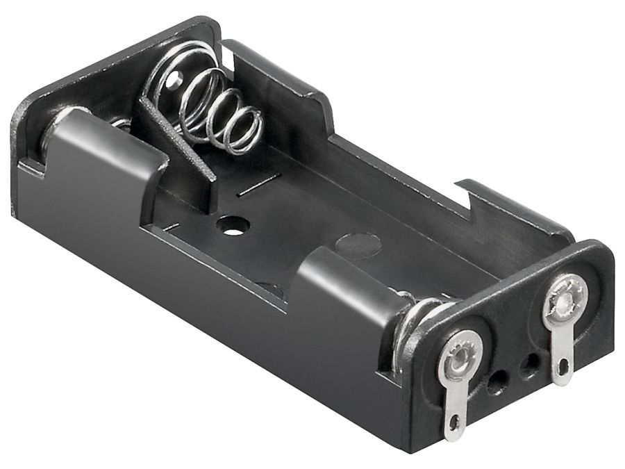 Batteriholder til 2xAAA bat. (m. loddeflige)