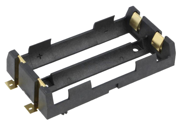 Batteriholder til 2x18650 bat. (m. loddeflige)