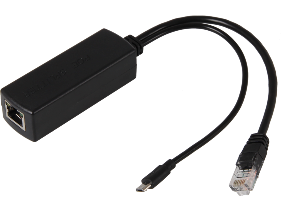 PoE splitter til Raspberry Pi 3 - 48V > 5V 2A mikro USB