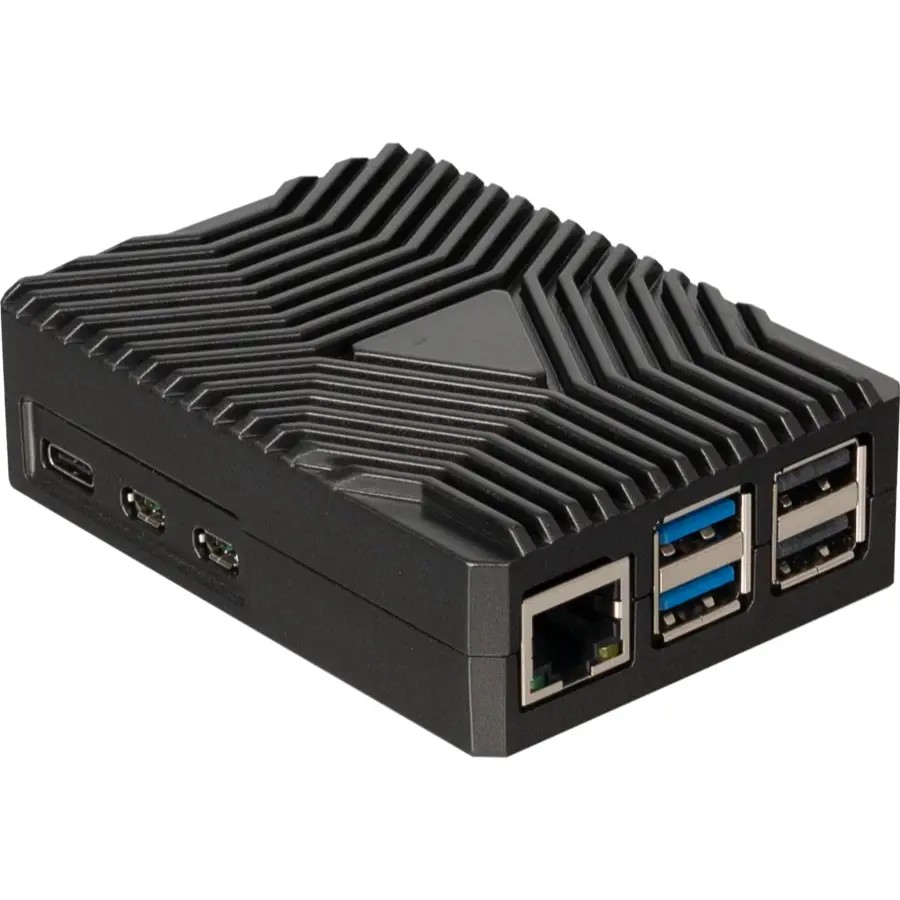 Raspberry Pi 5 Alu. kabinet m. passiv køling, Sort