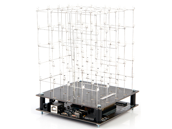 K8018W - 3D LED kube, 5x5x5 hvide LED, programmerbar via USB