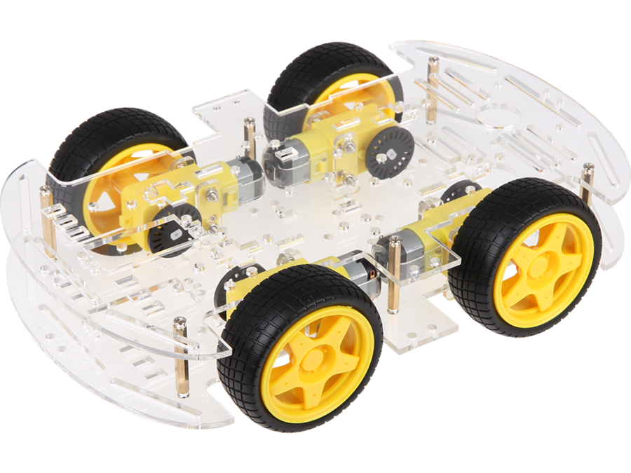 Robotkit - DIY robotbil 4WD, 4,5-9V, 90-300RPM