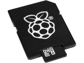 Raspberry Pi 16GB micro SDHC m. NOOBS + SD adapter