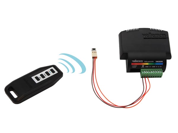 VM192IR - Trådløs RGB LED styring med IR fjernbetjening