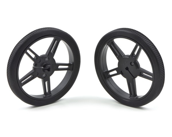 Gummihjul - Akseldiameter Ø3mm, Ø60x8mm, Sort (2 stk.)