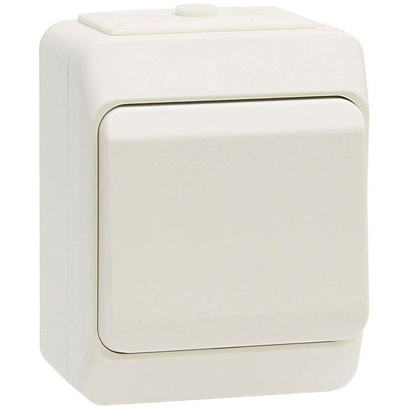 Kapslet trykafbryder IP44 - hvid