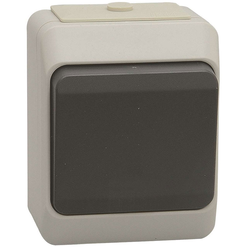 Stænktæt trykafbryder IP44 - grå