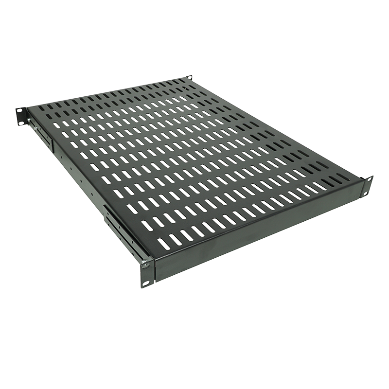 19" Heavy Duty hylde til rackskab, D:800mm, Sort