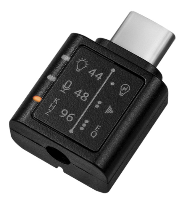 USB-C til 3,5mm JACK adapter m. EQ amp. 44/48/96kHz / 24-bit