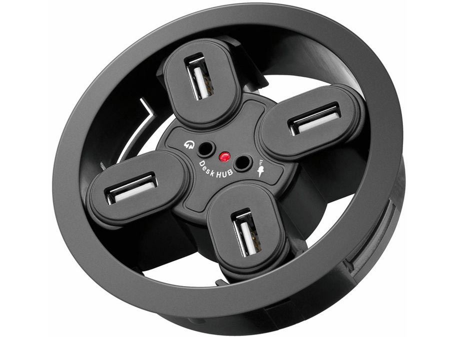 USB 2.0 HUB - 4 porte + Audio, bordmontage