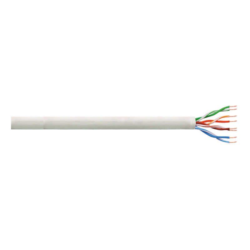 Cat6 Installationskabel, U/UTP, CCA, Grå massiv (305m)