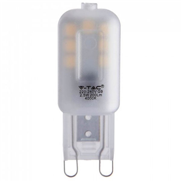 2,5W (20W) LED stiftpære G9 3000K 200Lm 300° (A+)