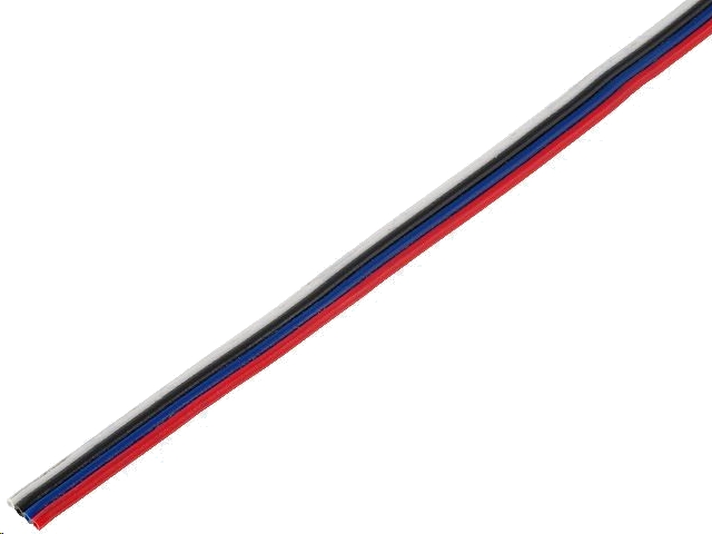 Fladkabel - 4 x 0,35mm² uskærmet, 150V (metervare)