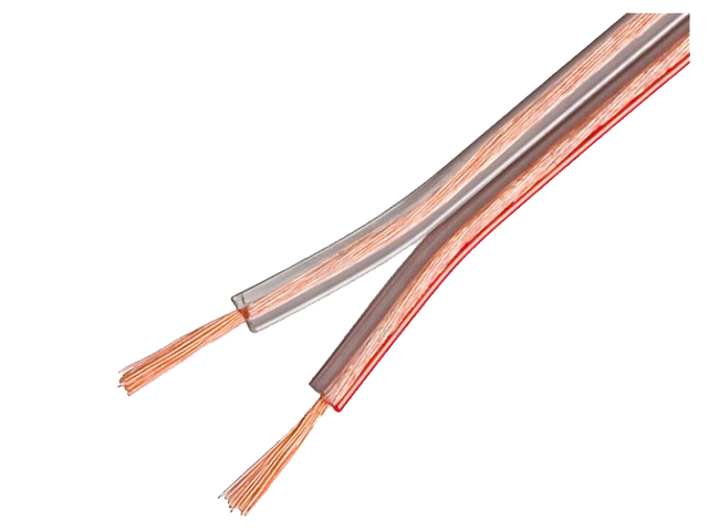 Højttalerledning - 2x0,35mm² CU, Transparent (metervare)
