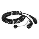 Spiral ladekabel til elbil - 11kW, 20A, 3-faset, type 2 (5m)