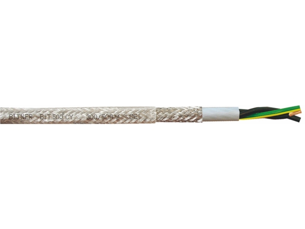 Styrekabel, armeret/skærmet - 3x1,5mm², Klar PVC (metervare)