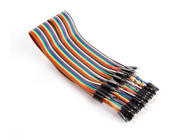 Jumper ledning - Han/han, til breadboard, 40 ledere (30cm)